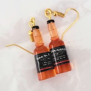 Jack Daniel's Whiskey Bottle Earrings. Two Pairs
